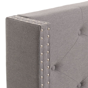 Polsterbett Doppelbett Bettgestell mit Lattenrost Massivholz 180x200cm grau