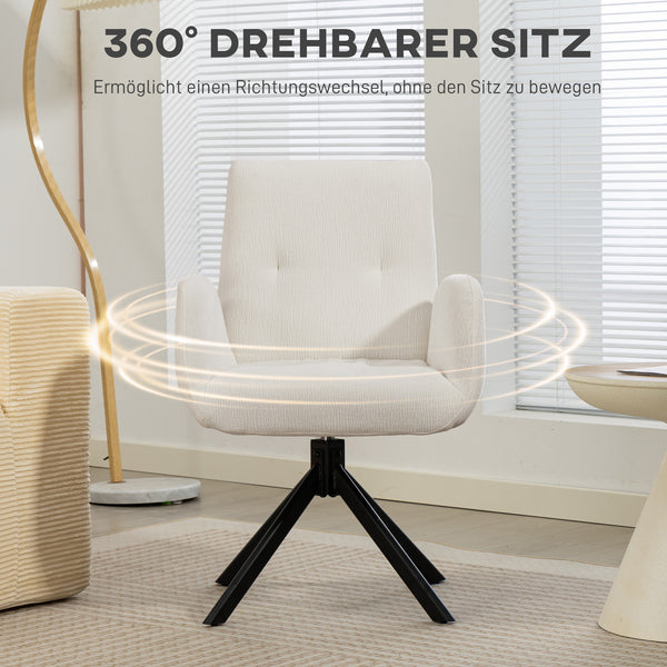 Polstersessel modern drehbar für Wohnzimmer cremeweiss