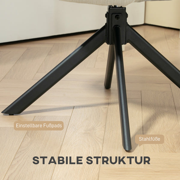 Polstersessel modern drehbar für Wohnzimmer cremeweiss