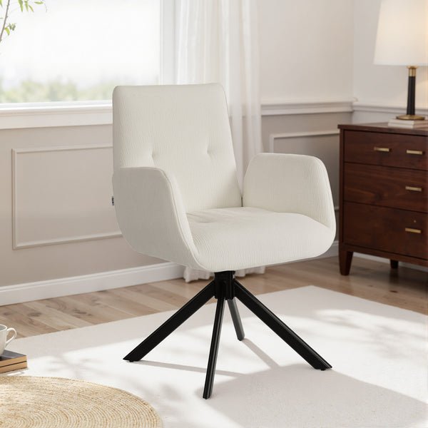Polstersessel modern drehbar für Wohnzimmer cremeweiss
