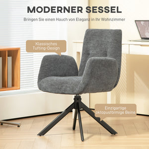 Polstersessel Akzentsessel modern drehbar dunkelgrau