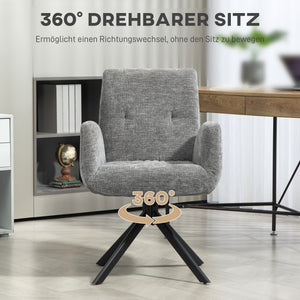 Polstersessel Akzentsessel modern drehbar dunkelgrau