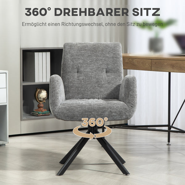 Polstersessel Akzentsessel modern drehbar dunkelgrau