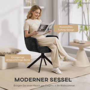 Polstersessel modern drehbar belastbar bis 120kg schwarz