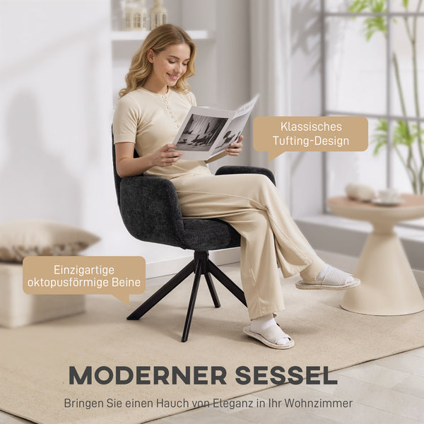 Polstersessel modern drehbar belastbar bis 120kg schwarz