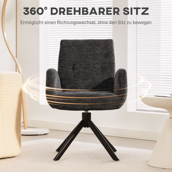 Polstersessel modern drehbar belastbar bis 120kg schwarz