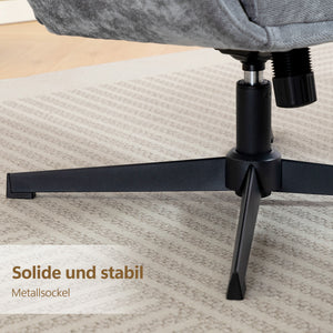 Polstersessel mit Fusshocker und hoher Rückenlehne für Wohnzimmer grau
