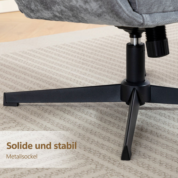 Polstersessel mit Fusshocker und hoher Rückenlehne für Wohnzimmer grau