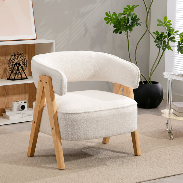 Polstersessel modern mit Armlehnen und Holzbeinen weiss