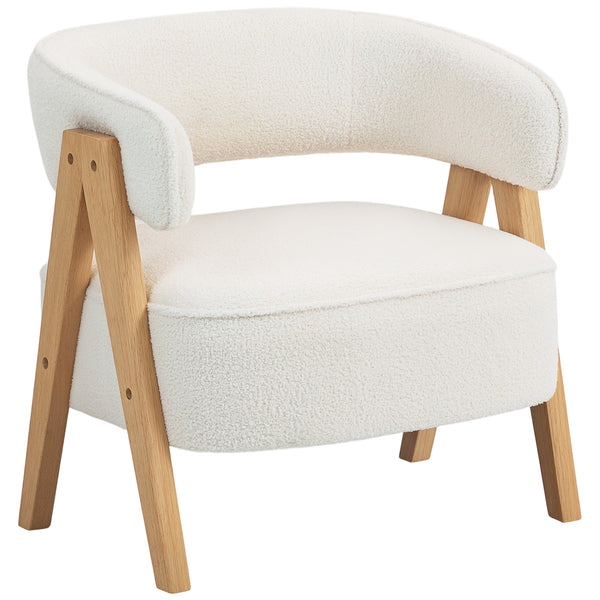 Polstersessel modern mit Armlehnen und Holzbeinen weiss