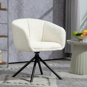 Polstersessel drehbar mit bequemer Sitzschale cremeweiss