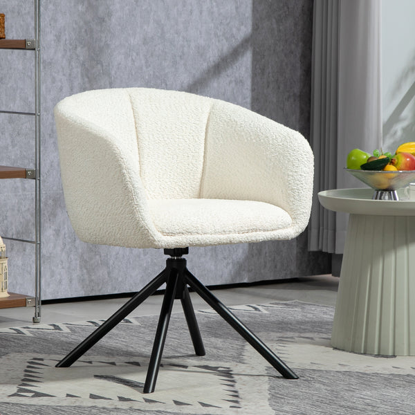 Polstersessel drehbar mit bequemer Sitzschale cremeweiss