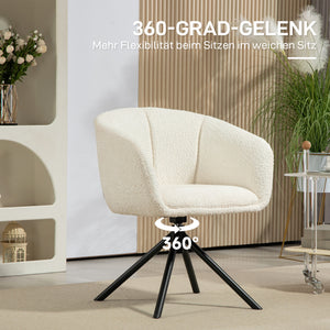 Polstersessel drehbar mit bequemer Sitzschale cremeweiss