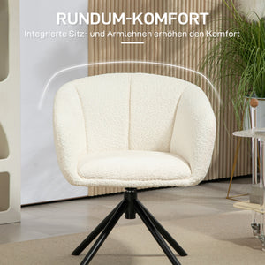 Polstersessel drehbar mit bequemer Sitzschale cremeweiss