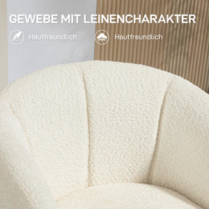 Polstersessel drehbar mit bequemer Sitzschale cremeweiss