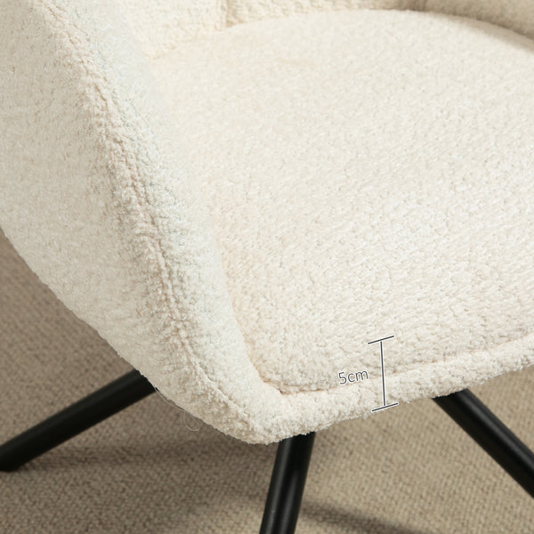 Polstersessel drehbar mit bequemer Sitzschale cremeweiss