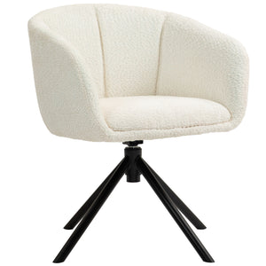 Polstersessel drehbar mit bequemer Sitzschale cremeweiss