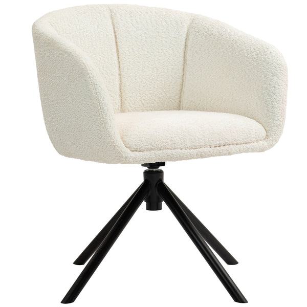 Polstersessel drehbar mit bequemer Sitzschale cremeweiss
