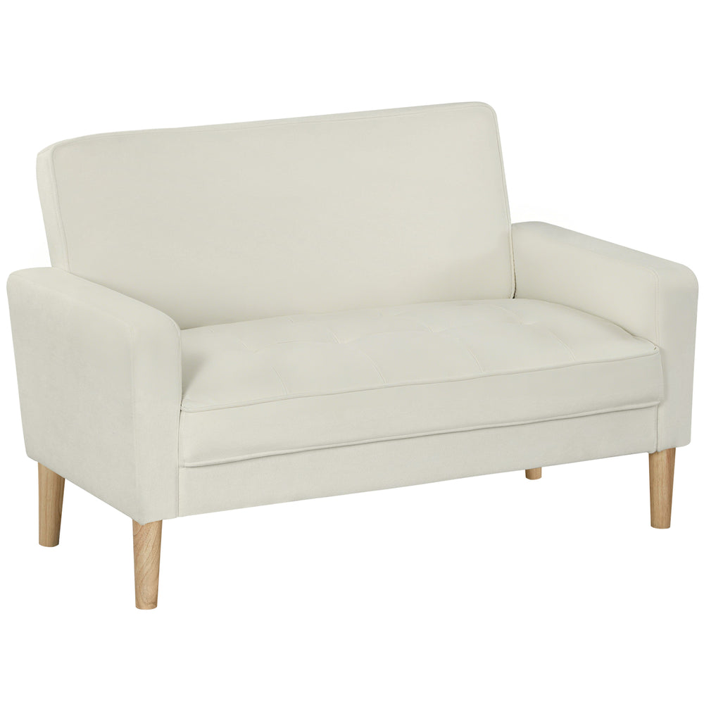 Polstersofa 2-Sitzer für Wohnzimmer und Schlafzimmer cremeweiss