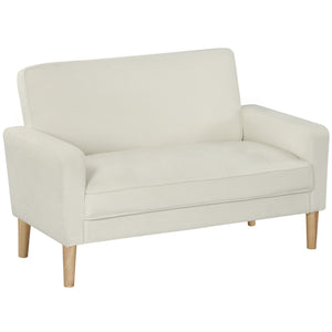 Polstersofa 2-Sitzer für Wohnzimmer und Schlafzimmer cremeweiss