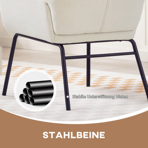 Polsterstuhl modern gepolstert mit hoher Rückenlehne cremeweiss