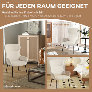 Polsterstuhl modern gepolstert mit hoher Rückenlehne cremeweiss