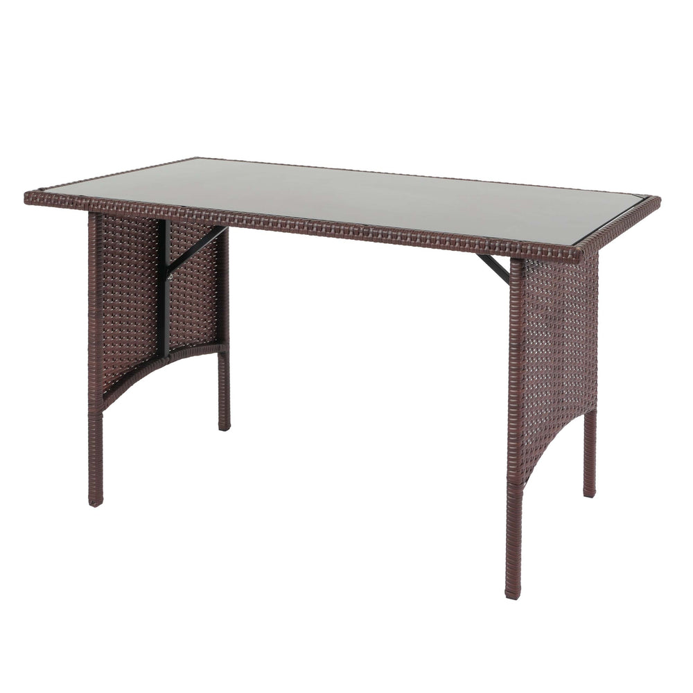 Poly-Rattan Esstisch Gartentisch Gastronomie 112x60cm braun