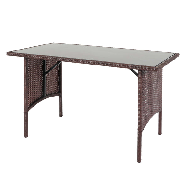 Poly-Rattan Esstisch Gartentisch Gastronomie 112x60cm braun