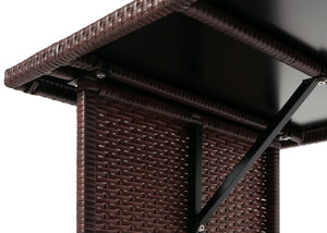 Poly-Rattan Esstisch Gartentisch Gastronomie 112x60cm braun
