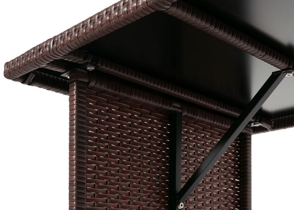Poly-Rattan Esstisch Gartentisch Gastronomie 112x60cm braun