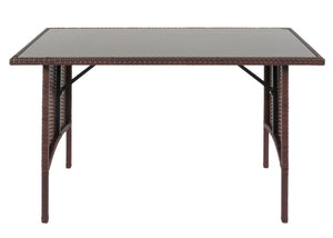 Poly-Rattan Esstisch Gartentisch Gastronomie 112x60cm braun