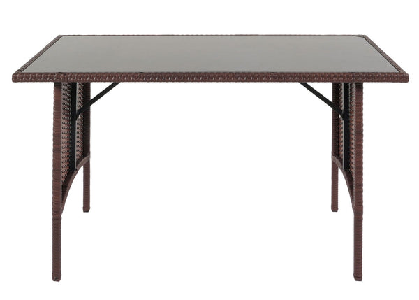 Poly-Rattan Esstisch Gartentisch Gastronomie 112x60cm braun