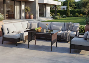 Poly-Rattan Esstisch Gartentisch Gastronomie 112x60cm braun