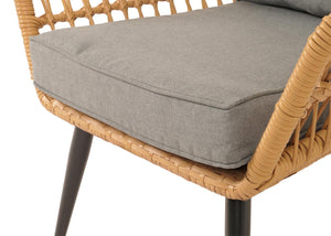 Poly-Rattan Garnitur Balkon-Set Sitzgruppe Beistelltisch dunkelgrau