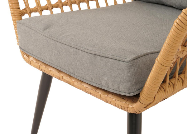 Poly-Rattan Garnitur Balkon-Set Sitzgruppe Beistelltisch dunkelgrau