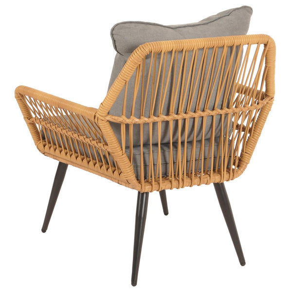 Poly-Rattan Garnitur Balkon-Set Sitzgruppe Beistelltisch dunkelgrau