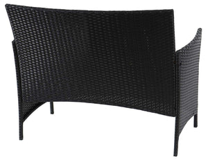 Poly-Rattan Gartenbank Halden schwarz Kissen terracotta