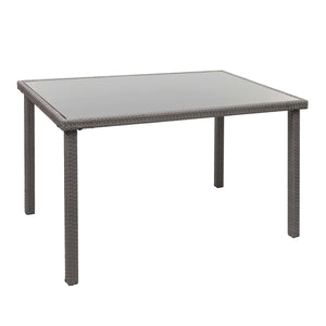 Poly-Rattan Gartentisch Balkontisch 120x75cm grau