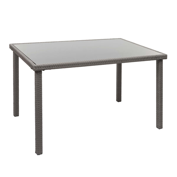 Poly-Rattan Gartentisch Balkontisch 120x75cm grau