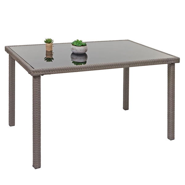 Poly-Rattan Gartentisch Balkontisch 120x75cm grau