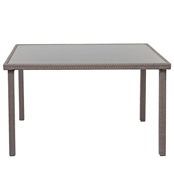Poly-Rattan Gartentisch Balkontisch 120x75cm grau