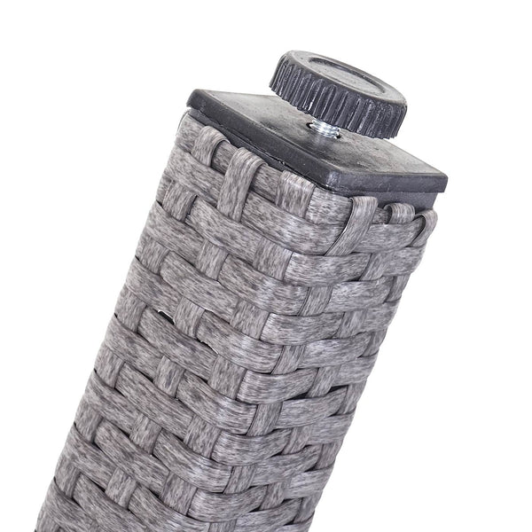Poly-Rattan Gartentisch mit Glasplatte 80x80cm grau