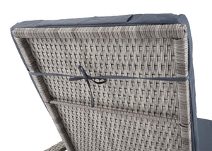Poly-Rattan Sonnenliege Relaxliege Gartenliege Alu grau Kissen dunkelgrau