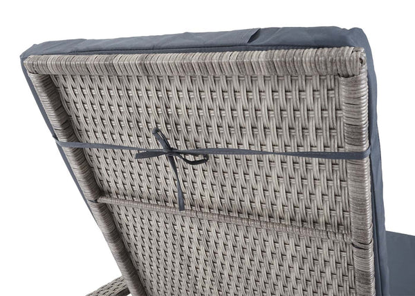Poly-Rattan Sonnenliege Relaxliege Gartenliege Alu grau Kissen dunkelgrau