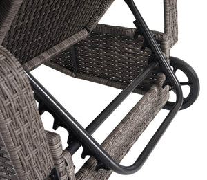 Poly-Rattan Sonnenliege Relaxliege Gartenliege Alu grau Kissen dunkelgrau