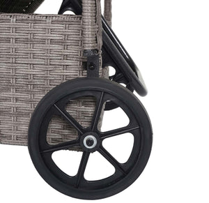 Poly-Rattan Sonnenliege Relaxliege Gartenliege Alu grau Kissen dunkelgrau