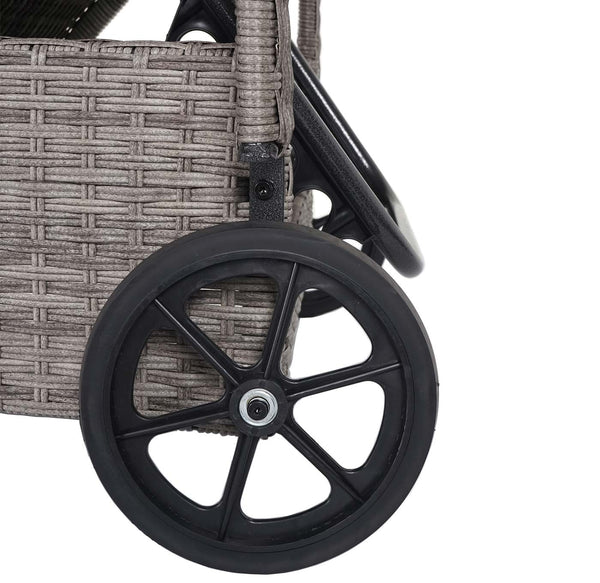 Poly-Rattan Sonnenliege Relaxliege Gartenliege Alu grau Kissen dunkelgrau
