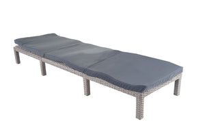 Poly-Rattan Sonnenliege Relaxliege Gartenliege Basic grau Kissen dunkelgrau