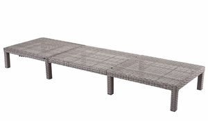Poly-Rattan Sonnenliege Relaxliege Gartenliege Basic grau Kissen dunkelgrau