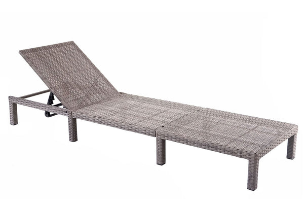 Poly-Rattan Sonnenliege Relaxliege Gartenliege Basic grau Kissen dunkelgrau